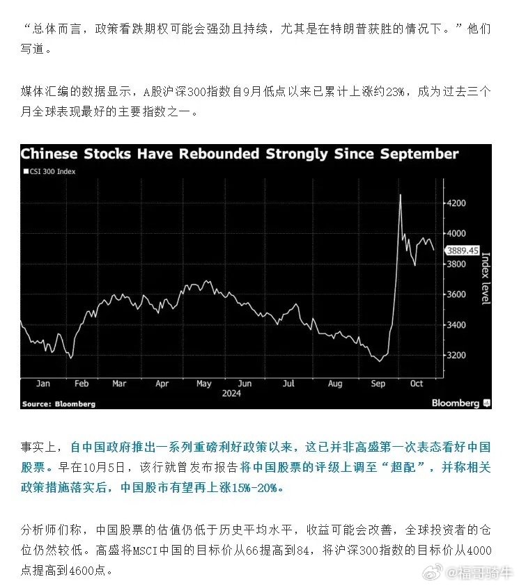 高盛：美国大选后熊市可能性不大 经济复苏将继续支撑美股